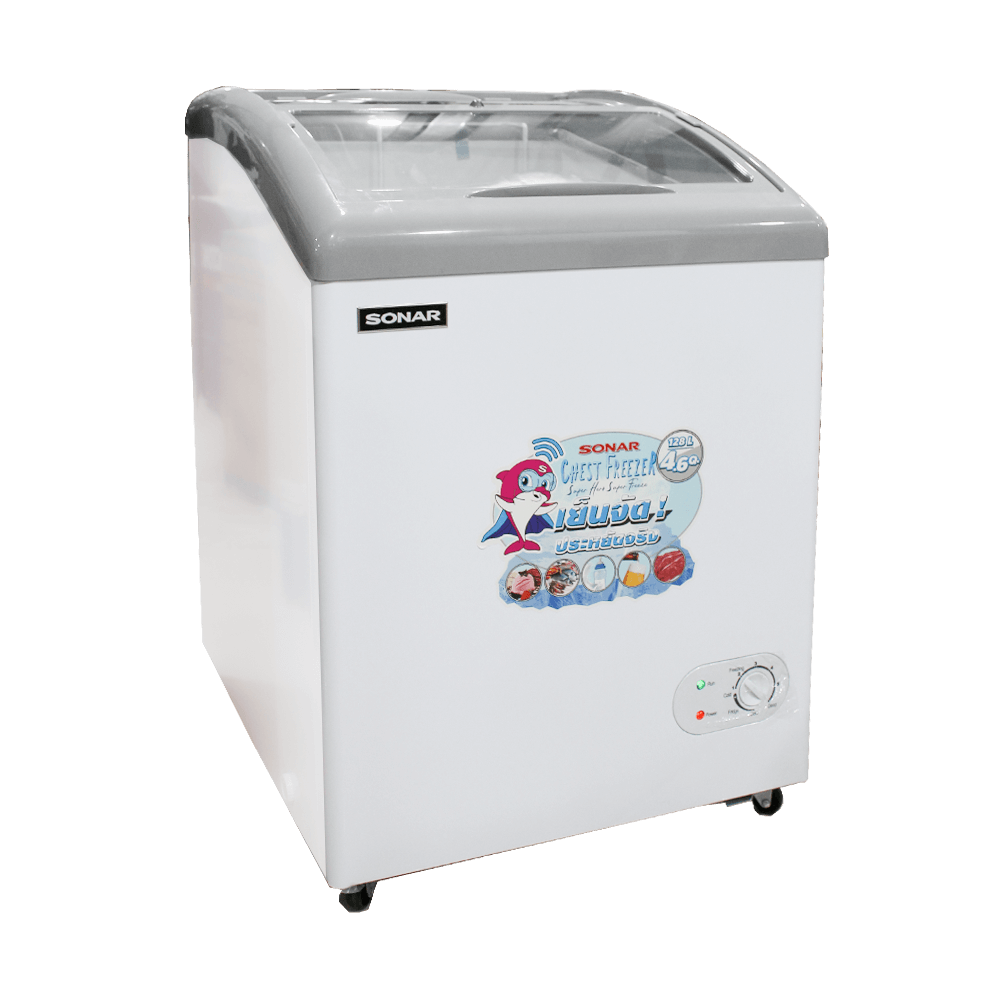 ตู้แช่แข็ง ฝากระจก SONAR รุ่น SD-128G ขนาด 128 ลิตร 4.6 คิว สีขาว